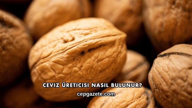 Ceviz Üreticisi Nasıl Bulunur?